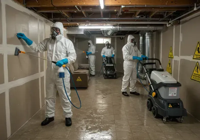 Basement Moisture Removal and Structural Drying process in San Bernardino, CA